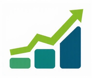 Growth chart showing upward trend